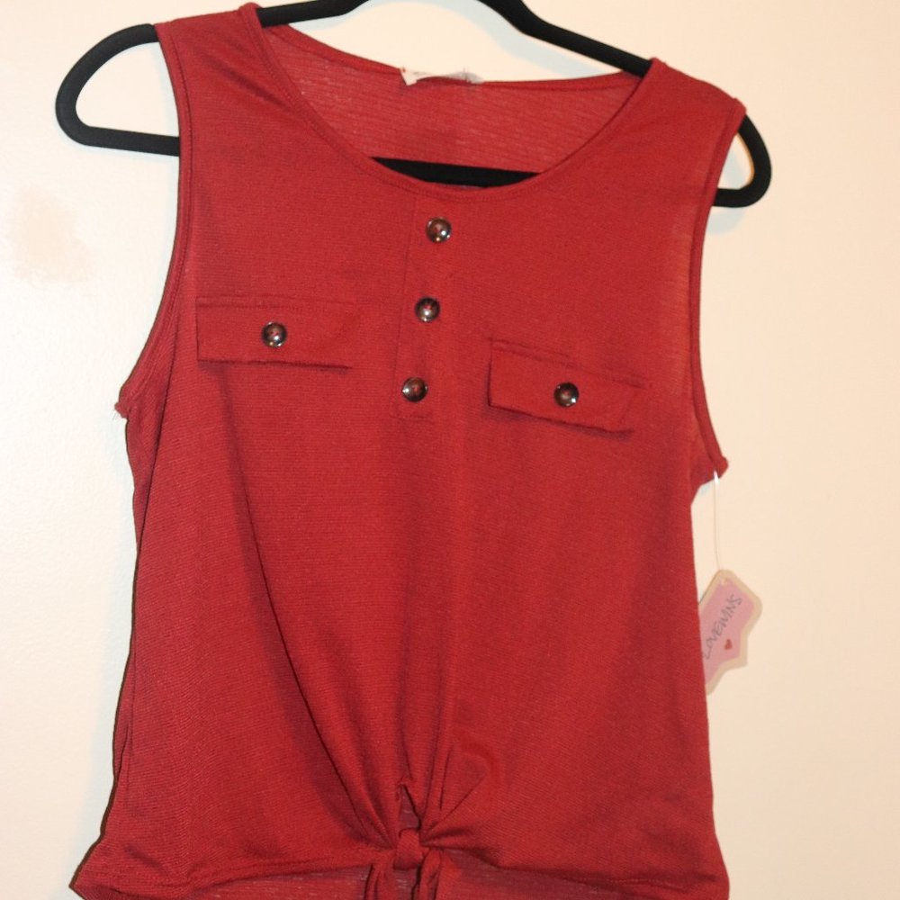 knot tie tank top